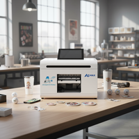 Printer Flatbed Semi-Otomatis UV Ink A5 Kecil Baru 2026 20x20cm dengan Pemindaian Ponsel untuk Pencetakan DIY Koin dan Casing Ponsel
