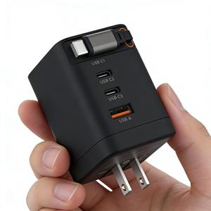 OEM/ODM Multi Charger Phone Tablet Fast Gan Charger 100w 140w Adapter <b>usb</b>-c wall charger with retractable <b>cable</b> - Product Image 6