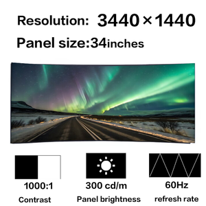 LM340UW2-SSA1 34 นิ้ว 4K 21:9 แผงโค้ง LM340UW3-SSA1 จอแสดงผล LCD สำหรับจอคอมพิวเตอร์ - Product Image 1