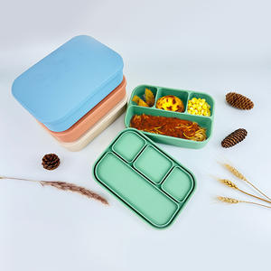 Lancheira Bento de Silicone Dobrável Livre de BPA com Tampa para Crianças e Adolescentes Recipiente para Armazenamento de Lanches e Alimentos - Product Image 3