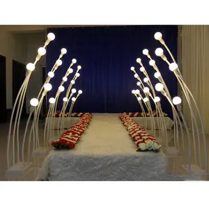 Venda quente levou casamento banquete carga metal dobrável central luz stands para casamento passagem decoração