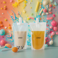 Pochette en plastique transparente pour liquide avec bec verseur sac de boisson lait jus de qualité alimentaire buse d'emballage debout eau minérale bière