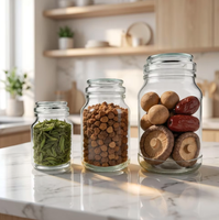 Pot de conservation en verre transparent de qualité alimentaire, récipient à café réutilisable en verre pour grains de café, noix, emballage d'aliments secs