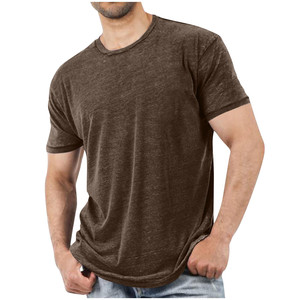 Men's 100% Cotton Casual Crew Neck T-Shirts Breathable Quick Dry Short Sleeve Personalised Custom Washed Jersey Streetwear - Product Image 4