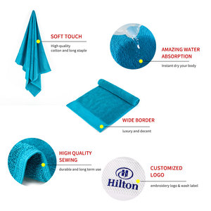 Serviette de bain en coton Premium 100%, séchage rapide, serviette de luxe, logo personnalisable, pour hôtel, livraison gratuite - Product Image 4