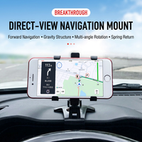 Support de téléphone pour voiture 360 °   Support de téléphone portable universel rotatif pour rétroviseur de tableau de bord, accessoires intérieurs de voiture