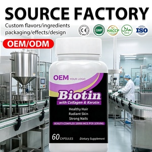 Capsules de biotine OEM avec collagène, kératine, vitamine C, complément alimentaire pour la santé des cheveux, de la peau et des ongles - Product Image 1