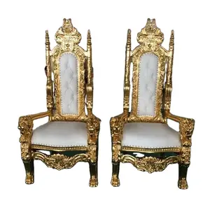 Kursi cinta Ratu furnitur takhta emas kursi Gotik kursi pernikahan goni murah kursi takhta king untuk pernikahan