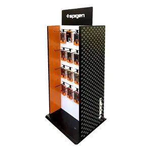 Metalen Vloer <span class=keywords><strong>Display</strong></span> Rack Vier Tier Retail Stand Met Haken Voor Opknoping Accessoires Showcase Organisator Voor Supermarkt Winkel - Product Image 1