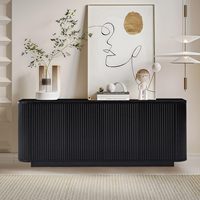 Buffet 2026 avec rangement, console de bar à café moderne en bois cannelé pour salon, cuisine, salle à manger