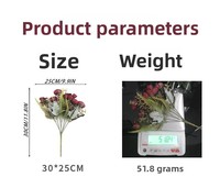 Bouquet de roses artificielles et pivoines réalistes en soie de style européen, écologiques, taille personnalisée, OEM/ODM pour la décoration intérieure
