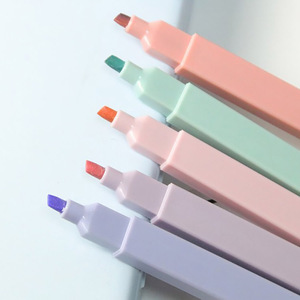 Wholesale Custom <strong>Aesthetic</strong> Cute <strong>Highlighters</strong> 12 Pastel Colors Macaron <strong>Highlighter</strong> Pen With Printing LOGO - Product Image 4
