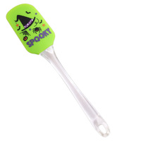 Spatule en silicone pour Halloween avec manche transparent, outil de cuisson résistant à la chaleur pour mélanger la crème et la pâte à gâteau