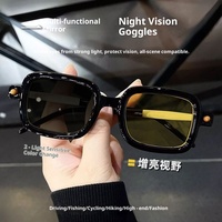 Nouvelles lunettes de vision nocturne tendance, monture noire, protection solaire extérieure, verres photochromiques anti-UV, lunettes de soleil à monture changeante de couleur