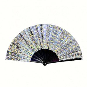 Ventilador de Mano Plegable Personalizado con Diseño Láser Colorido de 10 Pulgadas - Product Image 3
