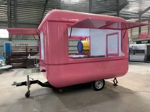<span class=keywords><strong>Remorque</strong></span> alimentaire mobile commerciale rose clair entièrement équipée avec cuisine complète et friteuses - Product Image 2