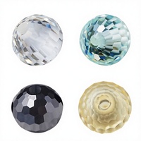 Perles de Moissanite Rondes Facette Blanc Jaune Bleu Noir Vvs Moissanite Pierre Trou Boule Collier Bracelet Bijoux Lâche Moissanite
