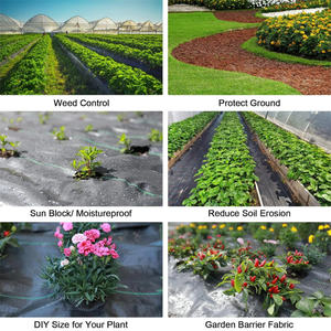 Prêt à expédier, couverture de sol 100 GSM <span class=keywords><strong>pour</strong></span> les parterres de fleurs, contrôle des mauvaises herbes, tissu tissé, couverture de sol, paillis, couverture de sol perforée - Product Image 6