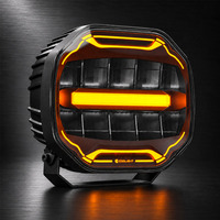 9-Zoll LED-Fahrlicht mit Abblendlicht Zweifarbiges Dynamisches Weiß&Orange Positionslicht ECE R65 für Scania Volvo FH 220W 12V 24V
