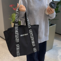 Bolsa de Compras de Lona con Logotipo Personalizado, Bolsa de Moda de Algodón, Bolsa Grande de Lona con Cremallera y Bolsillo, Asa Cruzada