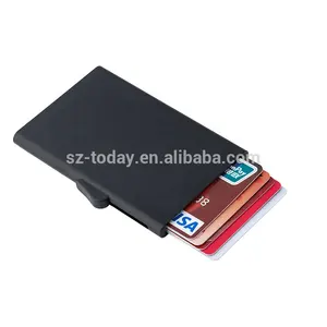 Minimale Brieftasche Männer RFID-Karten halter Aluminium Smart Wallet