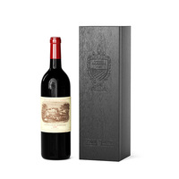 Boîte d'emballage de vin en carton recyclable Bouteille unique Paulownia Flip Cover Personnalisation pour jus de thé