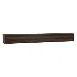 Sleek Walnut colour HIRADO 1.8M Wall Mounted TV Cabinet <b>Floating</b> Media <b>Unit</b> with Storage Shelf for Contemporary Home Interiors - Product Image 1