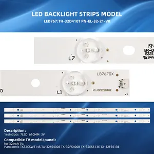 Tiras LED Para TV TH-32D410T PN-EL-32-21-V0 LED Hintergrund beleuchtung Streifen Ersatz Für Panasonic 32 Zoll LCD TV TX-32ES513E TX-32FS513E