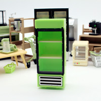 1:12 maison de poupée meubles miniatures scène de cuisine jouer enfants jouets vert réfrigérateur congélateur