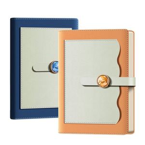 Libreta de Cuero PU de Dos Tonos, Agenda de Negocios con Bloques de Color, Cierre Magnético Redondo y Marcapáginas de Cinta para la Escuela y la Oficina - Product Image 2