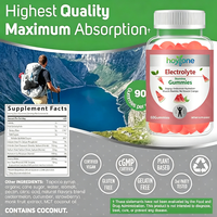 Gummies Énergisantes OEM aux Électrolytes et Minéraux Ionsiques, à l'Eau de Coco et à la Pastèque, pour l'Hydratation, l'Énergie et la Récupération Musculaire, Véganes pour Adultes