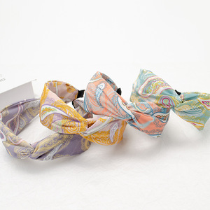 Diadema Ancha Estampada con Diseño Paisley, Tela Cruzada, Accesorio Casual para Mujer, Invierno 2022, Yiwu - Product Image 2