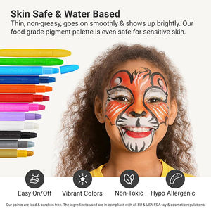 6 pièces Logo privé professionnel végétalien visage peinture <span class=keywords><strong>Cryon</strong></span> ensemble arc-en-ciel fendu visage corps peinture Palette pour enfants maquillage - Product Image 5