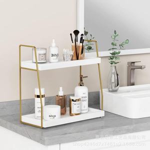 Étagère de rangement pour salle de bain, 2 niveaux, blanche, autoportante, organisateur de bureau pour salle de bain, comptoir de cuisine - Product Image 2