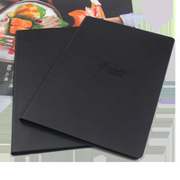 Couverture de menu personnalisée en cuir PU, étui de menu avec insertion d'angle pour restaurant et hôtel