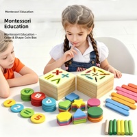 Jouet de tri de formes Montessori en bois, blocs géométriques, jeu d'association, boîte à pièces éducative sensorielle pour tout-petits