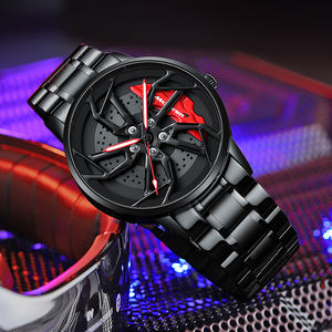 Reloj de Hombre con Diseño de Ruedas de Coche con Dial Giratorio, Reloj de Pulsera de Acero Inoxidable con Movimiento de Cuarzo, Resistente al Agua - Product Image 3