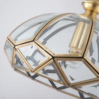 Lustre suspendu en verre géométrique faceté, dôme en laiton de luxe, style Art déco moderne, lampe suspendue cristalline pour cuisine