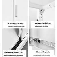 Mini casier en acier verrouillable pour dortoir, armoire de rangement pour effets personnels, armoire de sécurité en acier à double porte avec niveaux réglables