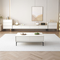 Mesa de Centro para TV Simple y Moderna con Función de Almacenamiento Creativa y Mesa de Té con Gran Espacio de Almacenamiento