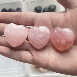 Cuori di Cristallo Naturali di Alta Qualità in <span class=keywords><strong>Ametista</strong></span> e Quarzo Rosa, 3 cm, Mini Pietre Curative - Product Image 3