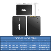 Unidad de Estado Sólido SATA3 Serie T3 de 120GB, 128GB, 240GB, 256GB, 480GB, 512GB y 1TB, Adecuada para Actualizaciones de Portátiles y Computadoras de Escritorio