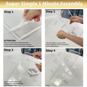 Estante para Vino de Sobremesa, Diseño de Rejilla, Independiente, para 5 Botellas, Moderno, Transparente, de Acrílico y Plástico - Product Image 4
