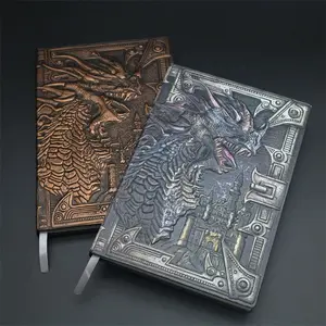 Carnet de notes A5 en cuir gaufré de couleur Donjons et Dragons Livres de dés du MDN pour les jeux RPG