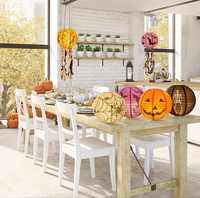 Lanternes d'Halloween en Papier Citrouille Sorcière Squelette Chauve-Souris Suspendue Jack-O '-Lantern Intérieur Extérieur Fête Décoration Accessoires 8 pouces