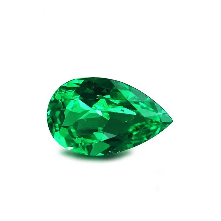 Red color Jewelry cultivation emerald stone water drop pear-shaped gem ruby stone material gemstone for fashion jewelry