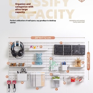 मल्टी-फंक्शनल सिंगल-टियर ई-स्पोर्ट्स रूम स्टोरेज डिस्प्ले रैक प्लास्टिक पंच-मुक्त होल बोर्ड दीवार हुक सहायक हैंग - Product Image 6