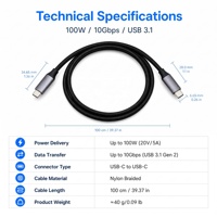 Cable de Datos de Alta Velocidad Tipo C Personalizado de Grado Industrial, Cable de Nailon para Computadora con Longitud Personalizada, Logotipo en el Carcasa, Venta Directa de Fábrica, 5A de Carga Rápida