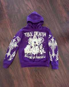 Custom 500GSM Heavyweight Screen Print Hoodies 100% Algodón Sudadera Streetwear Full Offset Print Mens Hoodie - Product Image 4