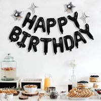 Ensemble de ballons en aluminium personnalisé bannière joyeux anniversaire avec ficelle et paille pour ballons de décoration de fête d'anniversaire